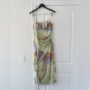 Zara Ruffled Printed Tulle Dress. Brand new/never worn - tag on